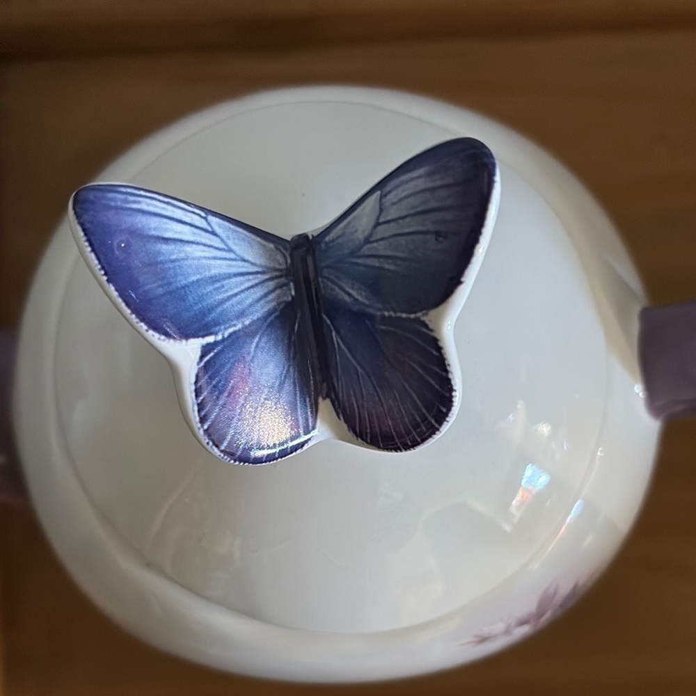 Purple and Blue Ceramic Teapot Art - Picture 4 of 8